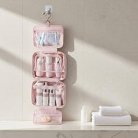 Multiple Compartments Foldable Hanging Toiletry Bag Zippered Pockets Hanging Toiletry Bag Padded Exterior