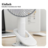 Clip on Fan 3-Speed Settings Portable Attach Fan Adjustable Angle for Students