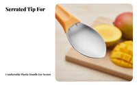 Stainless Steel Mango Cutter Serrated Border Mango Skin Remover Fruit Pulp Separator Easy to Use Kitchen Utensil Comfortable