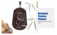 Tiger Zodiac Rosewood Locket, Wood Necklace, Car Hanging, Wilderness Roar, Handheld Decoration