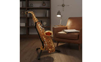 Compact Foldable Saxophone Stand Anti-Slip Feet Saxophone Floor Stand Sturdy Metal Construction Portable Sax Holder for Saxophonists