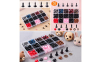 752 Pieces Complete Set Craft Eyes with Storage Box Black Safety Eyes Plastic Secure for Crafters, Toy Repair