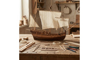 Wooden Ship Model Kit Diy Sailing Ship Model Kit with Stand Detailed for Collectors, Desk