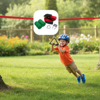 Easy Setup Zipline Pulley Set Adjustable Length Children Zipline Set Climbing Fun Backyard Cable Slide Strong Metal Parts for Children, Outdoor, Playground