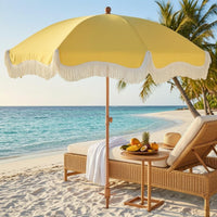 Fringed Sun Umbrella Pointed Base Garden Sun Umbrella Outdoor Shade Decorative Trim for Patio