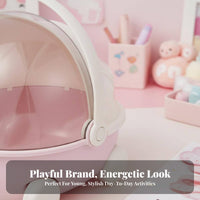 Portable with grip Miniature Cradle container Cute visually allureing Desk Organizer adaptable desktop Accessory adaptable for Doll Collectors, Students, Teenagers, Desktop, Dorm Room, Bedroom, Vanity Table