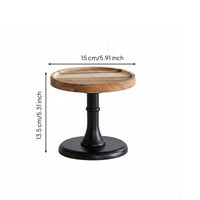 Elegant Design Wooden Pedestal Cake Stand Multi-Design Acacia Wood Cake Plate Sturdy Base High Foot Dessert Tray for Wedding