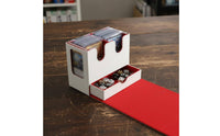 Card Storage Box with Dice Drawer Large Capacity Leader Card Holder Construction Trading Card Case with Display Window for Tournaments
