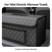 Precisely Fitted foldable vehicle storage box Leather Texture Trunk Organizer Space-Saving Vehicle Storage Large Capacity for Wuling Mini car Owners, careryday drivers, adventurers, careryday Commute, Grocery Shopping, highway Trips, Camping