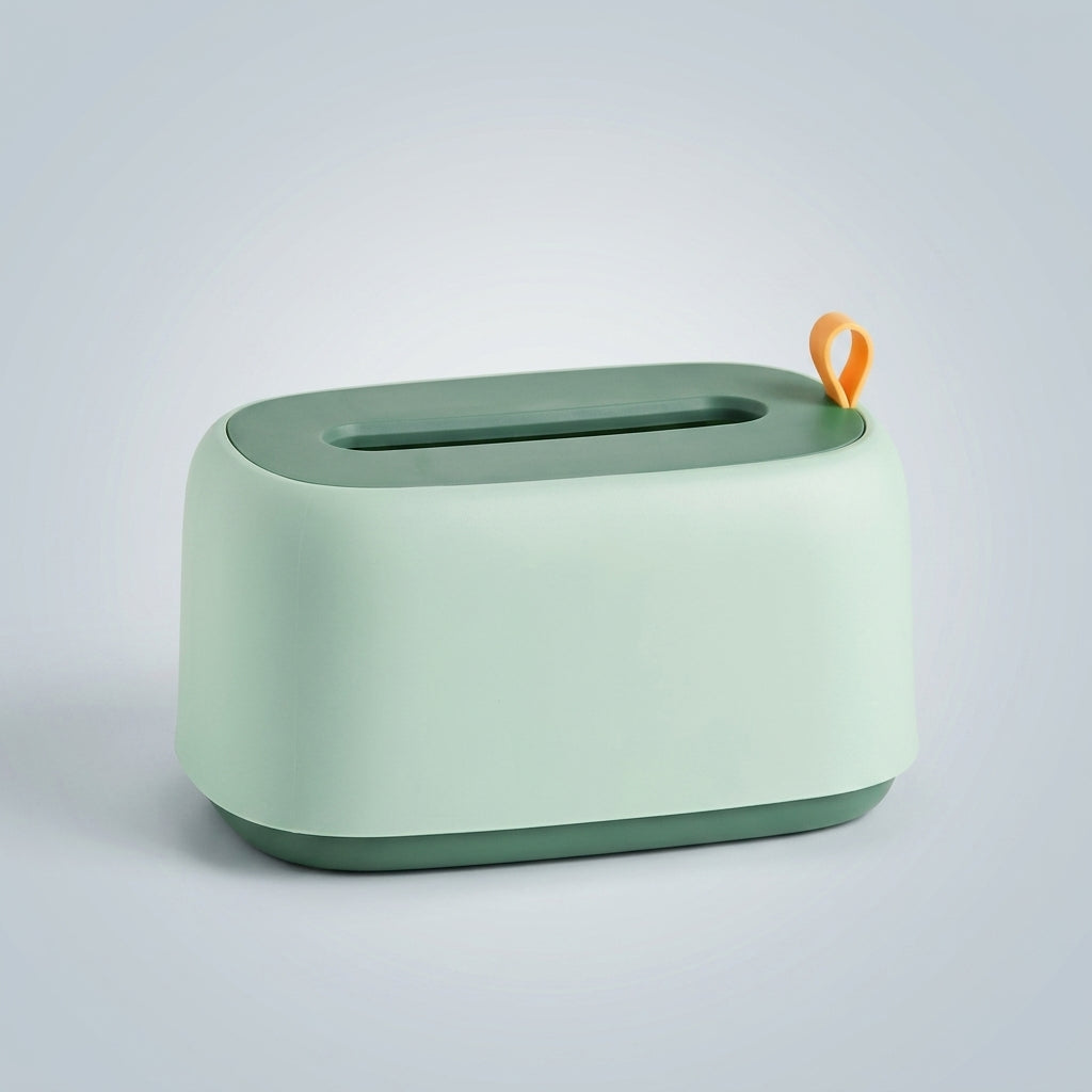 Storage Box and Tissue Box for Home Office, Wall-Mounted Paper Towel Holder with Spring Mechanism, Space-Saving Kitchen Tissue Holder