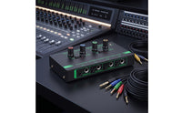 4-Channel Headphone Amplifier Compact Stereo Headphone Amp Metal for Artists, Podcast Station
