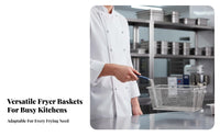 Commercial Fry Basket High Temperature Resistant Deep Fryer Basket Easy to Clean Frying Tool for Chefs, Home Cooks, Restaurants, Food Stalls
