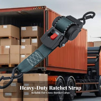 Heavy Duty Cargo Strap Wear-Resistant Retractable Ratchet Strap Steel Body Self-Retracting Load Binder for Truck Owners, Movers, Moving