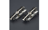 2 Pieces Top Hung Sliding Door Rollers Zinc-Colored 8-Wheel Door Roller Easy Installation Household Fixtures