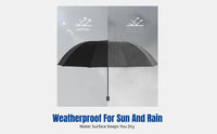 Umbrella, Sun Protection, Black Coating, Manual Folding, Windproof, Fishing, All-Weather, 8-Rib Sturdy Frame