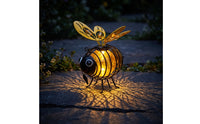 LED Bee Garden Light Outdoor Bee Lamp Glowing Metal for Gardeners, Homeowners, Flower Beds