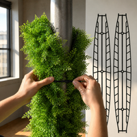 Artificial Bark and Vine Pipe Cover with Faux Flowers for Indoor Landscaping