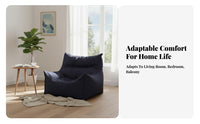 Comfortable Design Single-Person High-Back Lounger Easy to Move Ruched Floor Lounger Lightweight Bean Bag Chair Full Body Support for Apartment Dwellers, Adults, Students, Living Room, Bedroom, Balcony, Small Areas