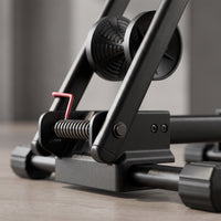 Upright Foldable Bike Stand Floor-Standing Foldable Two-Wheeler Stand Space-Saving Bike Rack with Folding Button Portable for Cyclists, Commuters, Garage, Indoor, Apartment