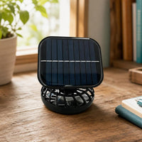 Portable Fan with Solar Panel Outdoor Solar Powered Fan Compact Cordless for Campers, Camping, Patio