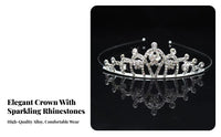 Princess Crown Glittering Queen Headpiece Crystal Crown Elegant Design Crystal Tiara Baroque Design for Prom, Photoshoots