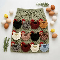 Handmade Crochet Egg Collecting Apron Cute Egg-Collecting Apron Soft Charming for Homestead