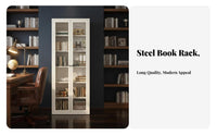 Dustproof Glass Door Storage Cabinet Large Capacity Glass Door Display Case Sturdy and Long-Lasting Bookcase Heavy Load-Bearing for Book Lovers, Homeowners, Collectors, Study Room, Balcony, Home Office, Retail Stow