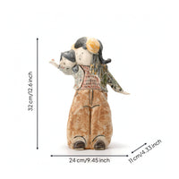 Ceramic Figurine Rustic Human Figure Sculpture Textured Abstract Statue for Tabletop, Entryway