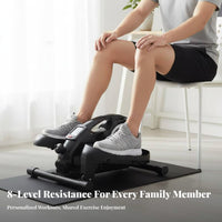 Adjustable Resistance Mini Elliptical Machine Compact Design Portable Stepper Machine Low Effect Mini Elliptical Leg Exerciser Use Sitting or Standing for Seniors, Office Workers