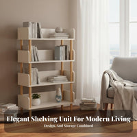 Floor-Standing 5-Tier Etagere bookshelf Space-Saving 5-Tier accessible-shelving Shelving unit multifunctional bookshelf Sturdy Construction for Book Lovers, Collectors, Office Workers, Bedroom, Entryway