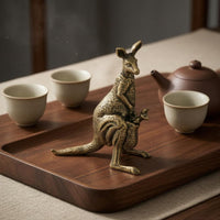 Mother Marsupial Statue Mottled Finish Marsupial Figurine Detailed Craftsmanship Animal Decor for Home Display