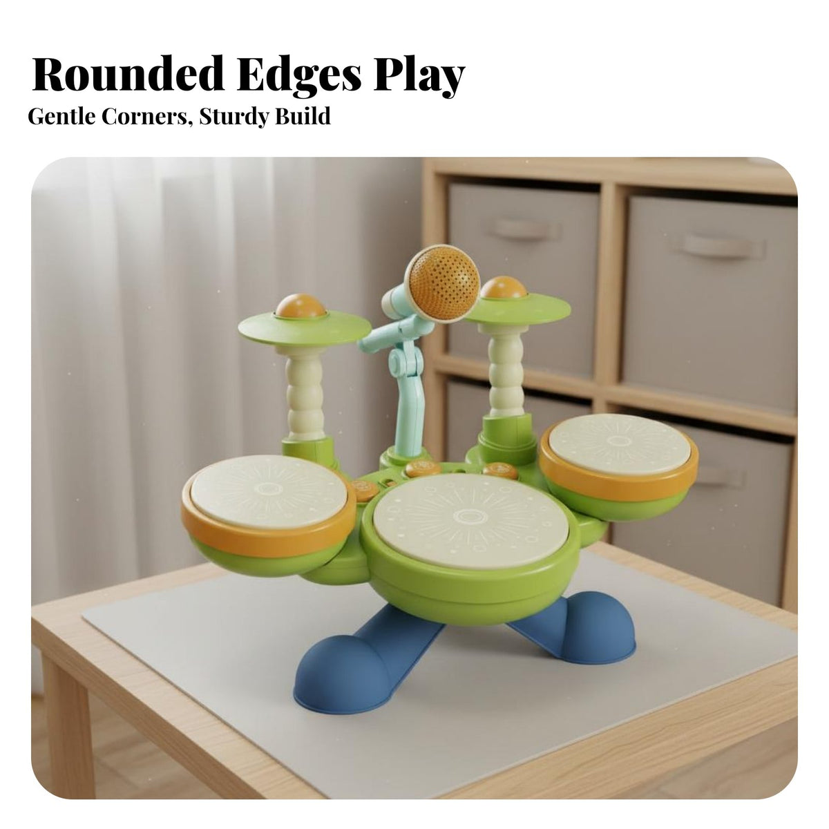 Whack-Arodent Game Toddler Percussion Playset Develops Rhythm and Coordination Electronic Drum Kit with Vocal Transmitter Promotes Auditory Development Musical Toy Multiple Play Modes for Children 3+, Toddlers, Music Education, Preschool, Playroom