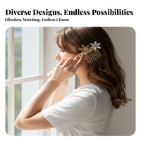 Decorative Hair Comb Foliage and Flower Design Crystal Hair Comb Shimmering Crystal S Elegant Design for Nuptial Celebrant