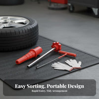 14 Pieces Complete Set Valve Stem Installation Kit Quick Repair Tire Valve Service Kit Easy to Use Automotive Tool Efficient Operation for Mechanics, Car Owners, DIY Enthusiasts, Garage, Roadside Assistance