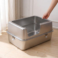 Enclosed Cat Toilet with Lid, Large Pet Toilet for Big Cats, Fully Enclosed Indoor Cat Toilet with Side Entry for Odor Control