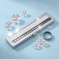 Metal Gemstone Comparison Box Compact Stone Size Reference Case Rectangular Gemstone Display Box Transparent for Classroom