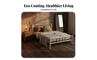 Metal Bed Frame Sturdy and Hard-Wearing Iron Foundation Bed Heavy Duty Slat Support Minimalist Bedstead for Couples, Adults, Guesthouse, Dormitory