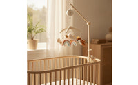Baby Mobile with Music Box Soft Fabric Crib Mobile Music Box Rotator Clamp-on for Newborn
