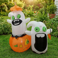 Inflatable Inflatable Pumpkin with Ghosts Self-Inflating Ghost with Pumpkin and Hat Bright Ghost with Hat Easy to Store for Yard