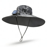Solar Fan Hat Wide-Brim Hat with Solar Fan Lightweight for Anglers