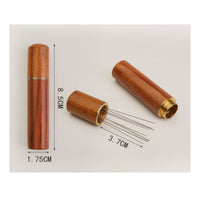 Spiral-Style Espresso Distribution Tool Stainless Steel WDT Tool Wooden Coffee Stirrer with Professional for Baristas