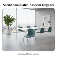 Nordic design aesthetic Stackable Molded Plastic Seat Space-Saving Armless Shell Chair Modern Design Seating Furniture Lightweight for Restaurant Owners, Apartment Dwellers, Conference Room, Reception Area, Kitchen, Events