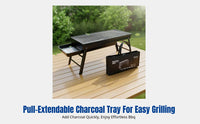 Charcoal Grill, Portable Folding BBQ, Stainless Steel, Detachable, for Patio, Camping, Complete Set