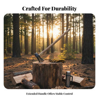 Forged Steel Heavy Duty Logging Axe Blade Wood Splitting Axe Balanced Design Splitting Maul Two-Fold Purpose for Woodworkers, Homeowners, Farm, Outdoor, Woods, Backyard