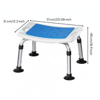 Lightweight Elderly Shower Seat Drainage Holes Handicap Shower Bench Tool-Effortless Assembly for Seniors