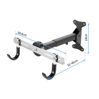 PVC-Coated Wall-Mounted Bike Hanger Double-Hook Cycle Hanger Rack Black Finish Foldable Bike Rack Adjustable for Home, Garage