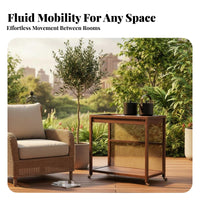 Integrated Kettle Heater Mobile tea beverage Station space-saving Footprint Multi-Tier Rolling wagon Locking Casters Household Furniture for Hosts, homeowners, hosts, Living Room, Entertaining Guests, Balcony, Home Bar