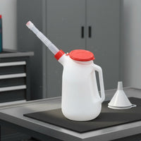 Long Spout Oil Can Leak-Resistant Cap Graduated Oil Dispenser Resistant Graduated Pitcher with Flexible Spout for Mechanics, Auto Repair, Garage