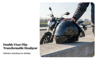 Flip-up All Season Flip up Full Face Helmet Ready Visor Ed Gear for Men, Adults, Street Riding, Daily Commuting, Traveling