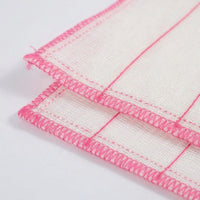 5 Layer Cotton Gauze Dish Cloths, Lintless Dish Cloths for Dishwashing, Textured Oil-Resistant White and Pink Stitched Edge Dishcloths, 5 Pack